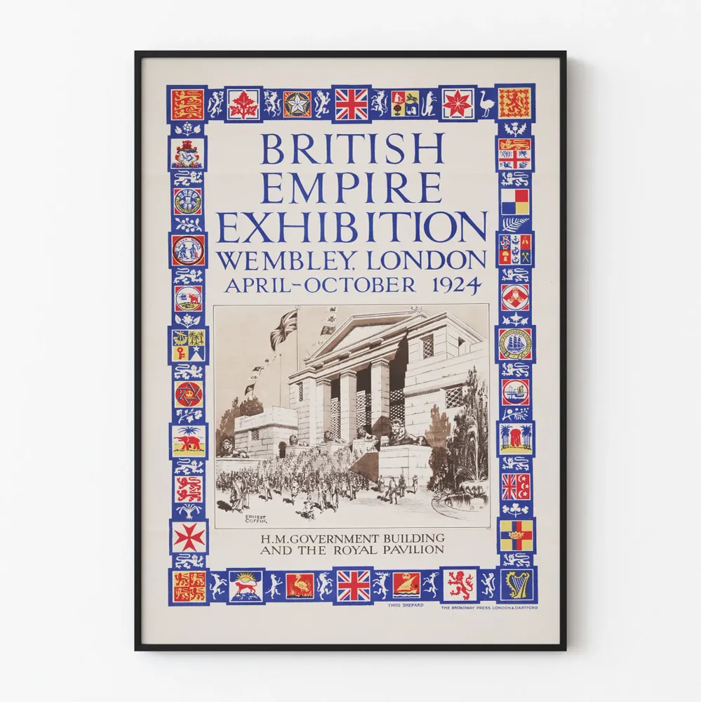 Affiche vintage exposition British Empire Wembley 1924