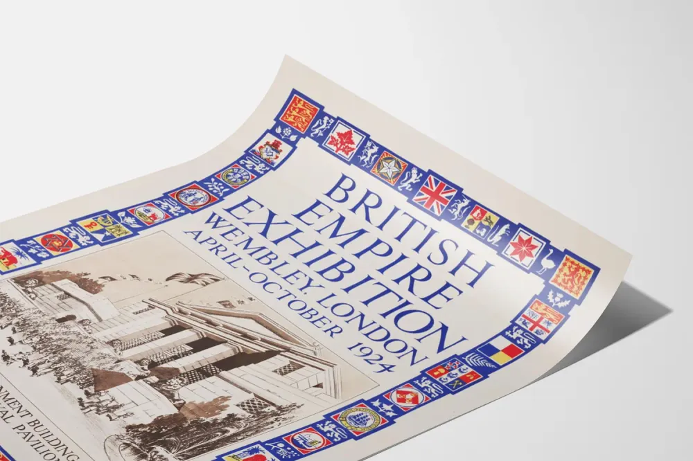 Affiche vintage exposition British Empire Wembley 1924