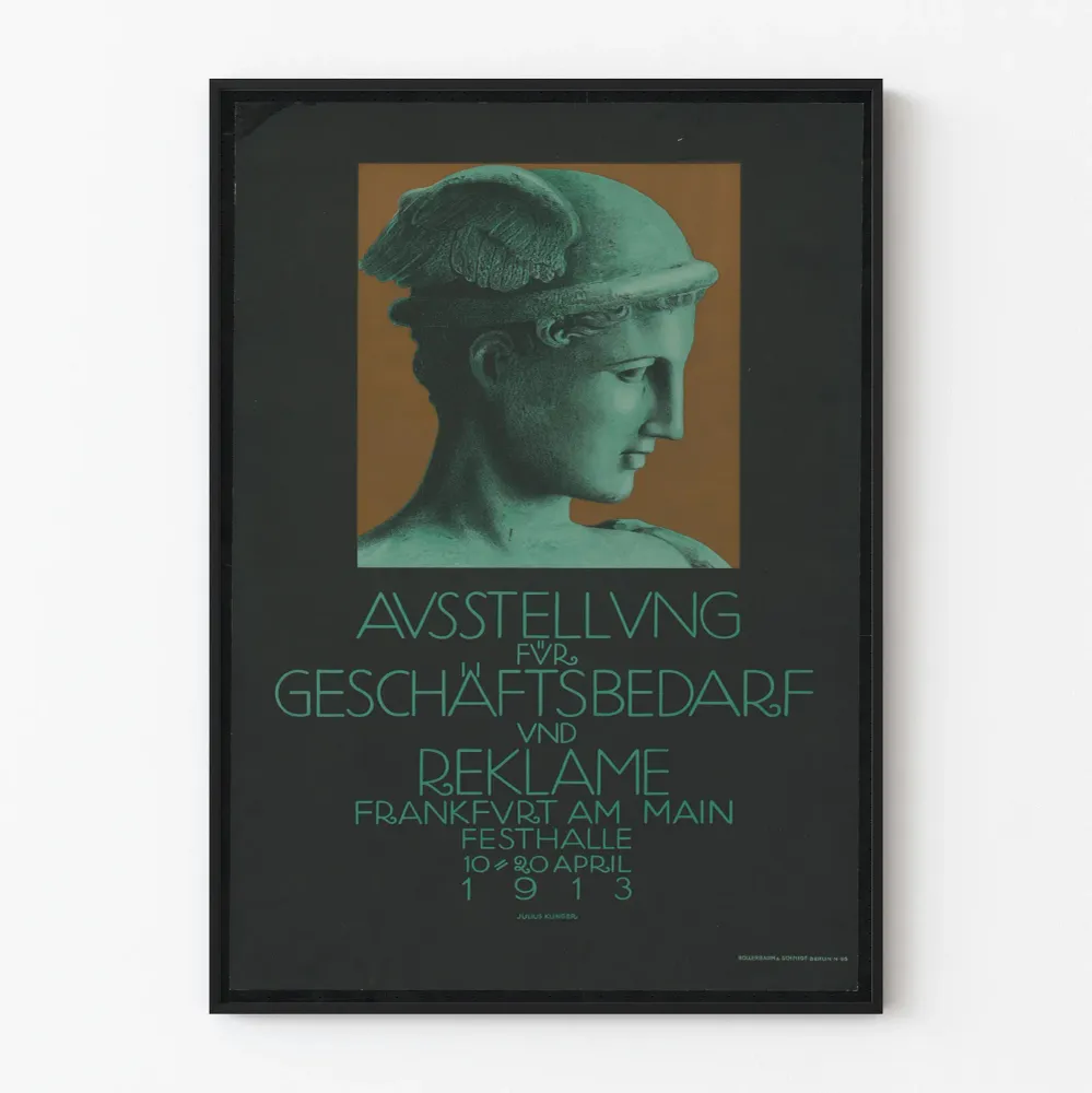 Affiche vintage exposition commerce et publicité 1913