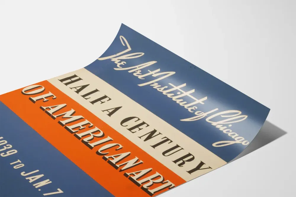 Affiche vintage exposition Half Century American Art