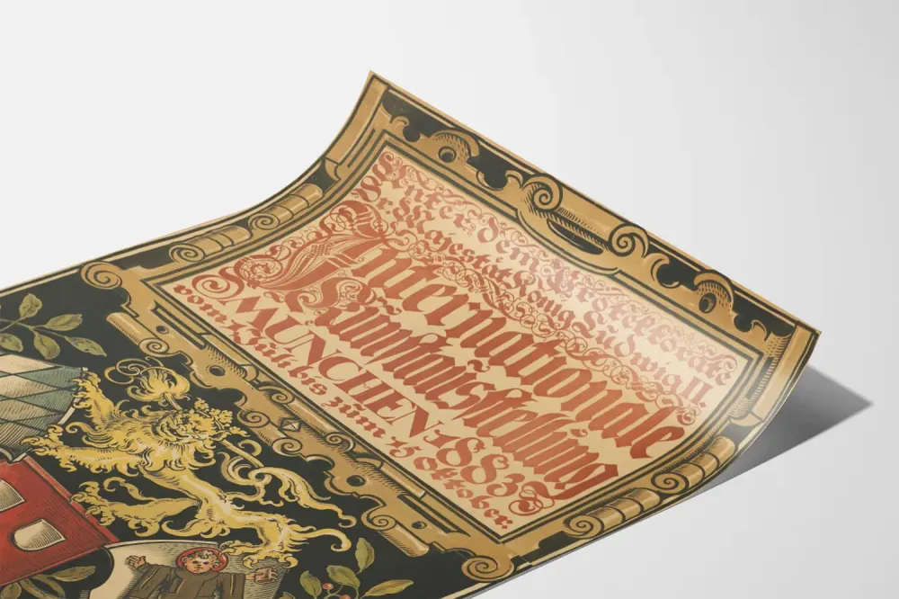 Affiche Vintage Exposition Internationale d'Art Munich 1883