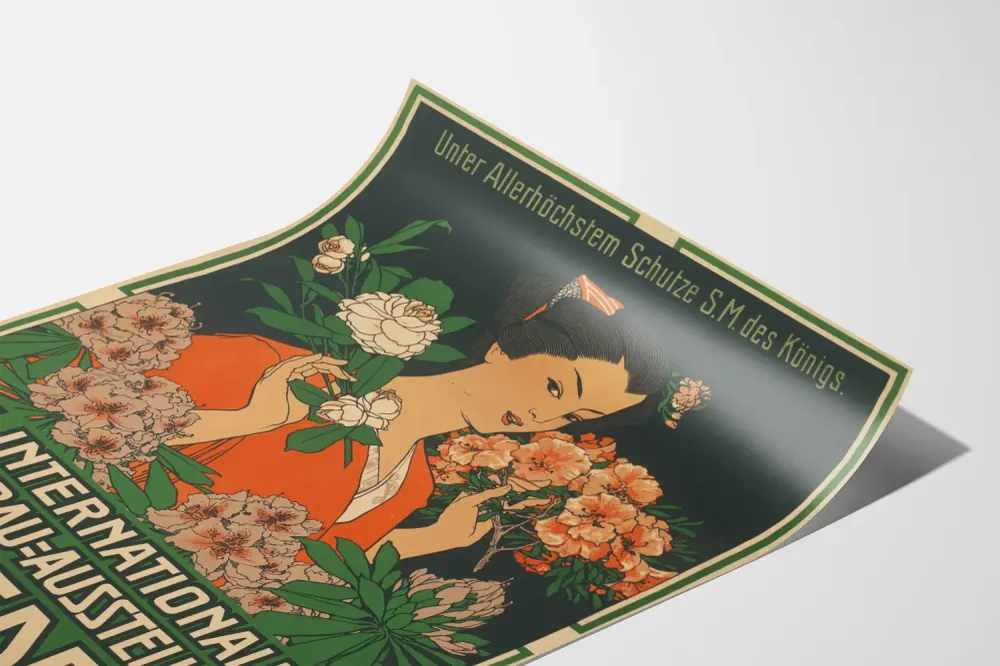 Affiche Vintage Exposition Internationale de Jardinage 1907 Dresden