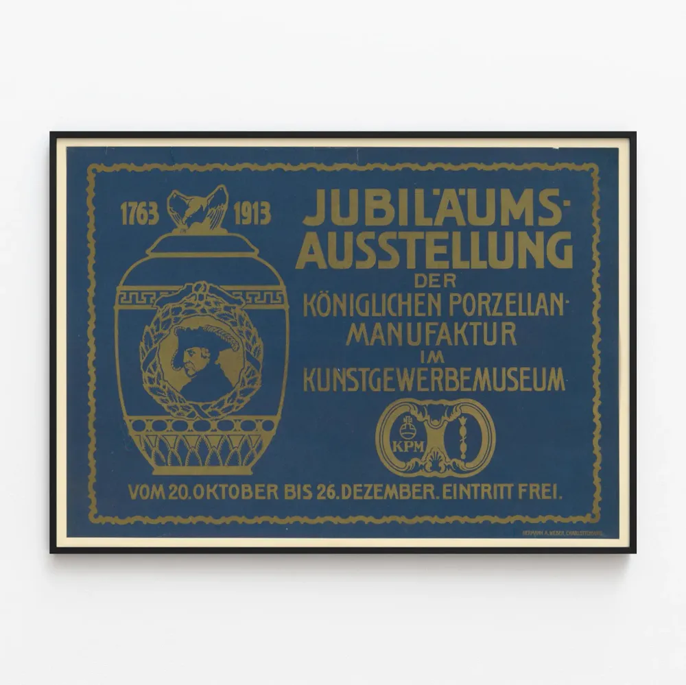 Affiche Vintage Exposition Jubilé Manufacture Royale de Porcelaine