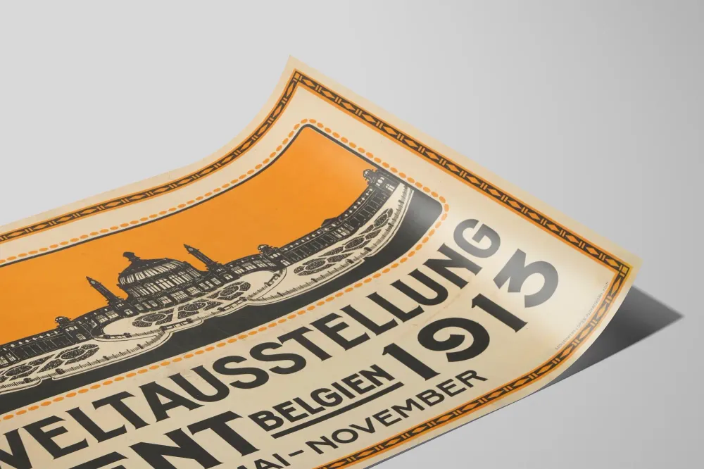 Affiche vintage Exposition universelle Gand 1913 Belgique