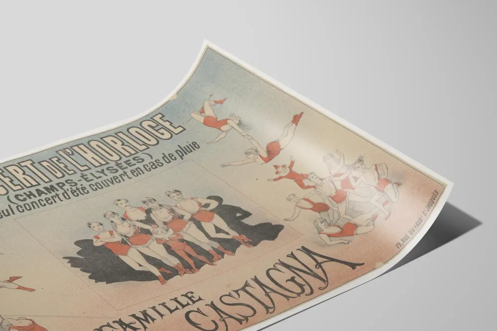 Affiche vintage La Famille Castagna - Décoration murale rétro Cirque