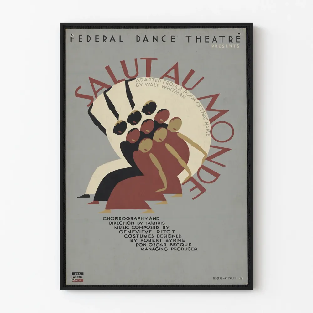 Affiche vintage Federal Dance Theatre Salut au Monde