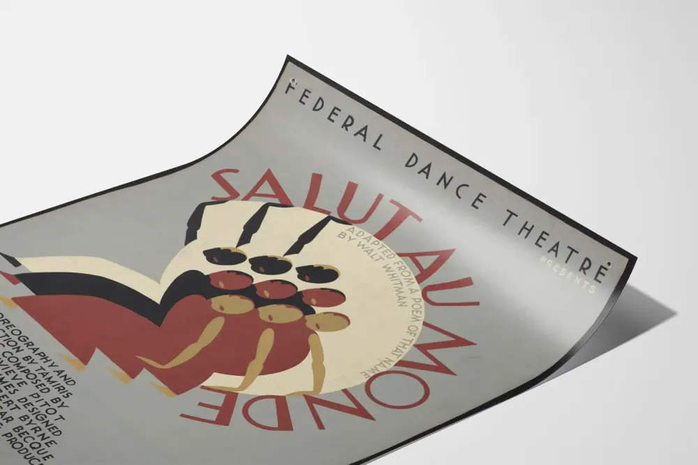 Affiche vintage Federal Dance Theatre Salut au Monde