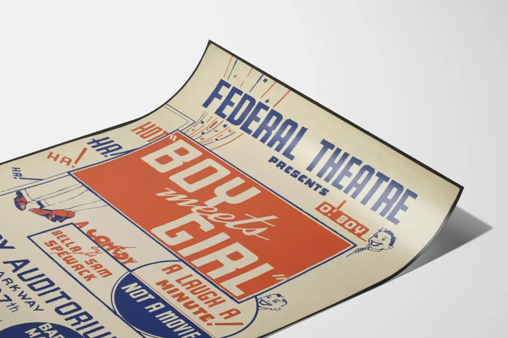 Affiche vintage Federal Theatre Boy Meets Girl