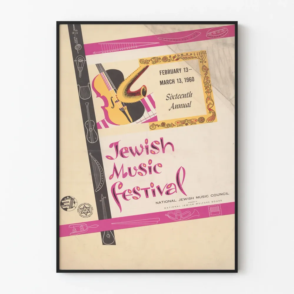 Affiche Vintage Festival de Musique Juive 1960