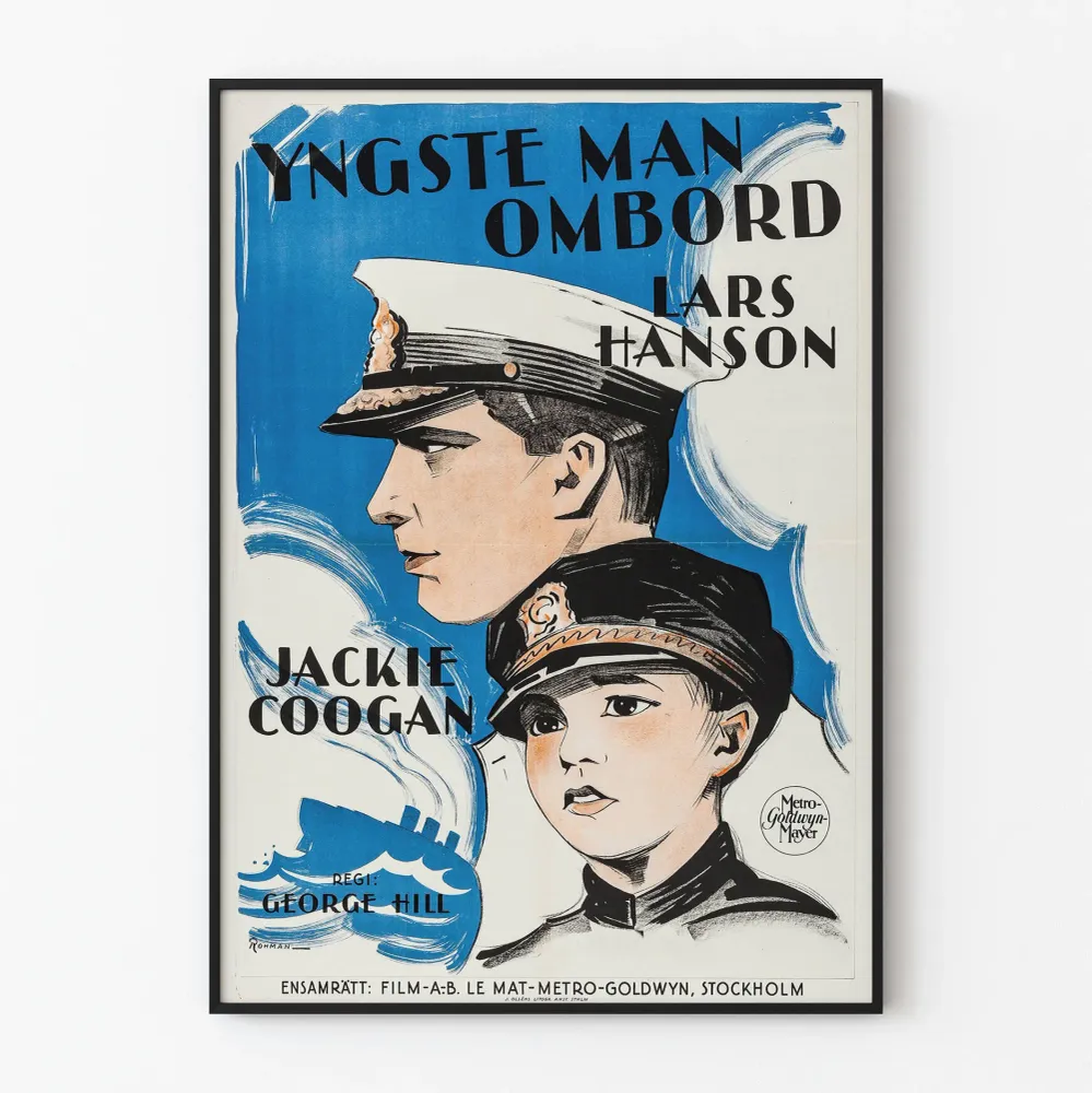 Affiche vintage film Yngste Man Ombord - Décoration murale cinéma rétro