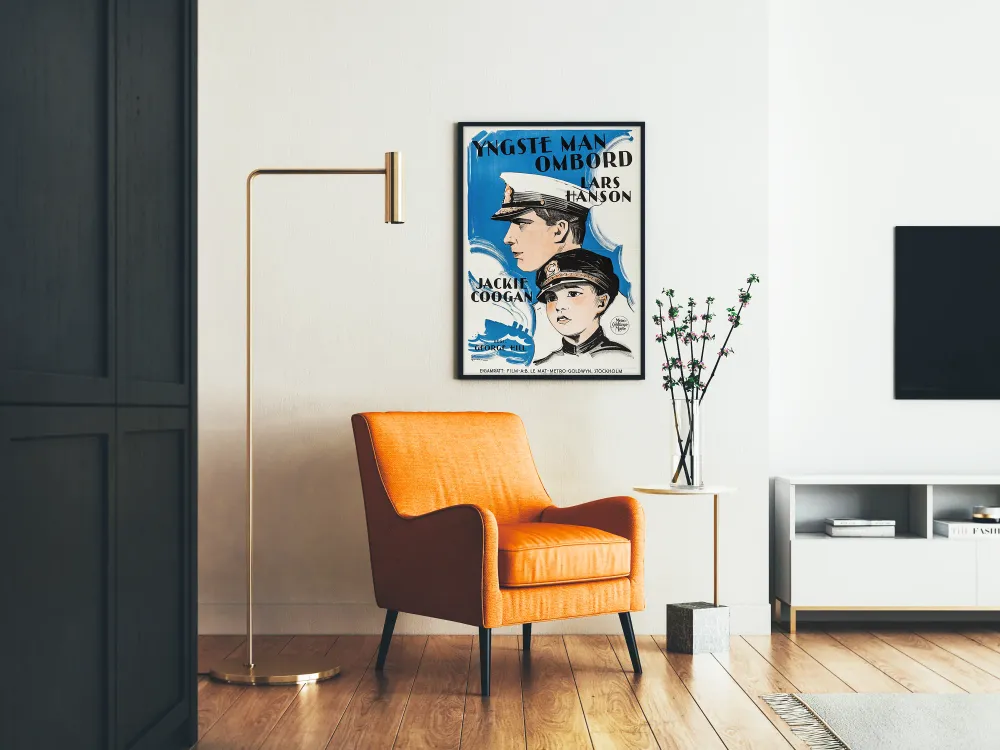 Affiche vintage film Yngste Man Ombord - Décoration murale cinéma rétro