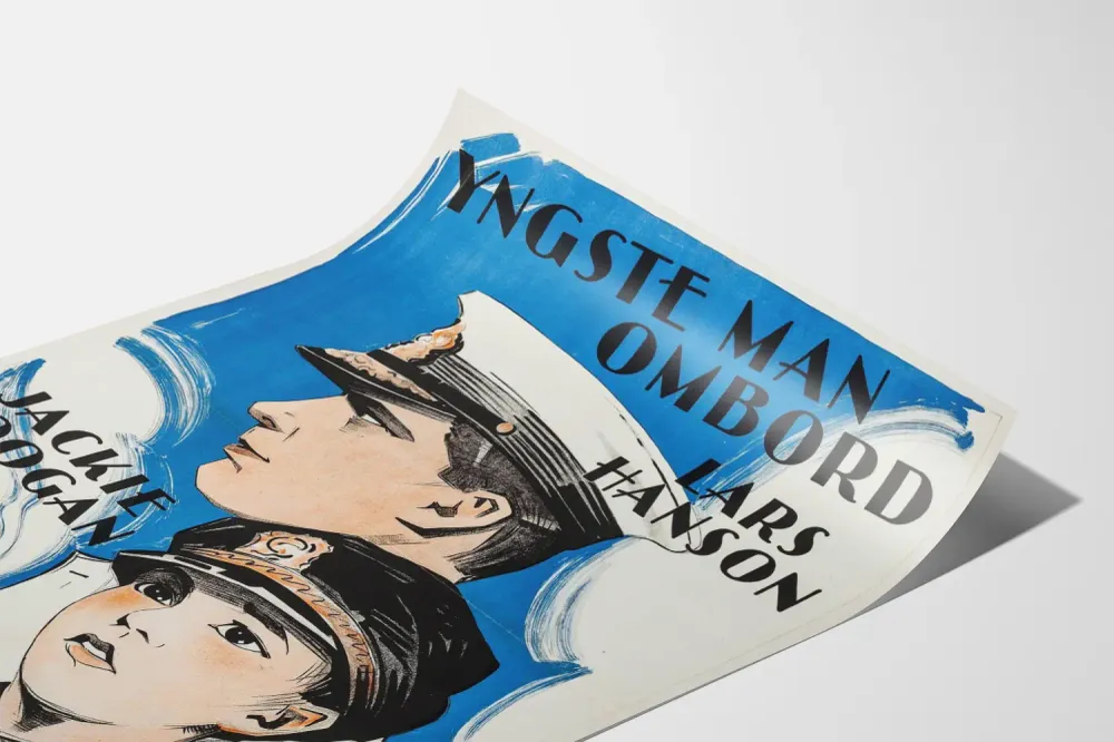 Affiche vintage film Yngste Man Ombord - Décoration murale cinéma rétro
