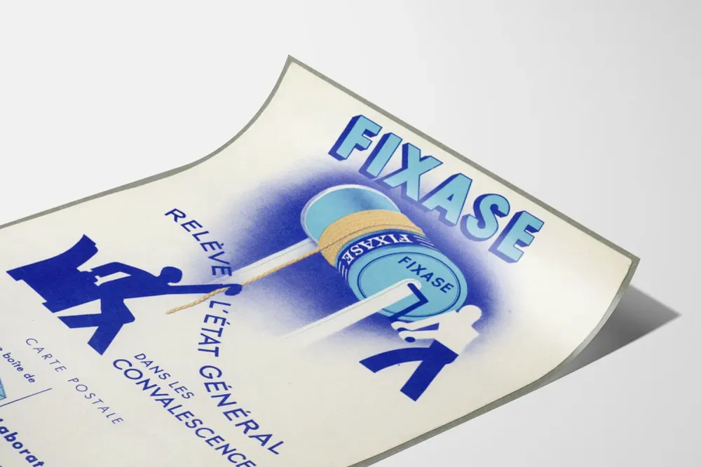Affiche vintage Fixase - Poster publicitaire déco murale rétro