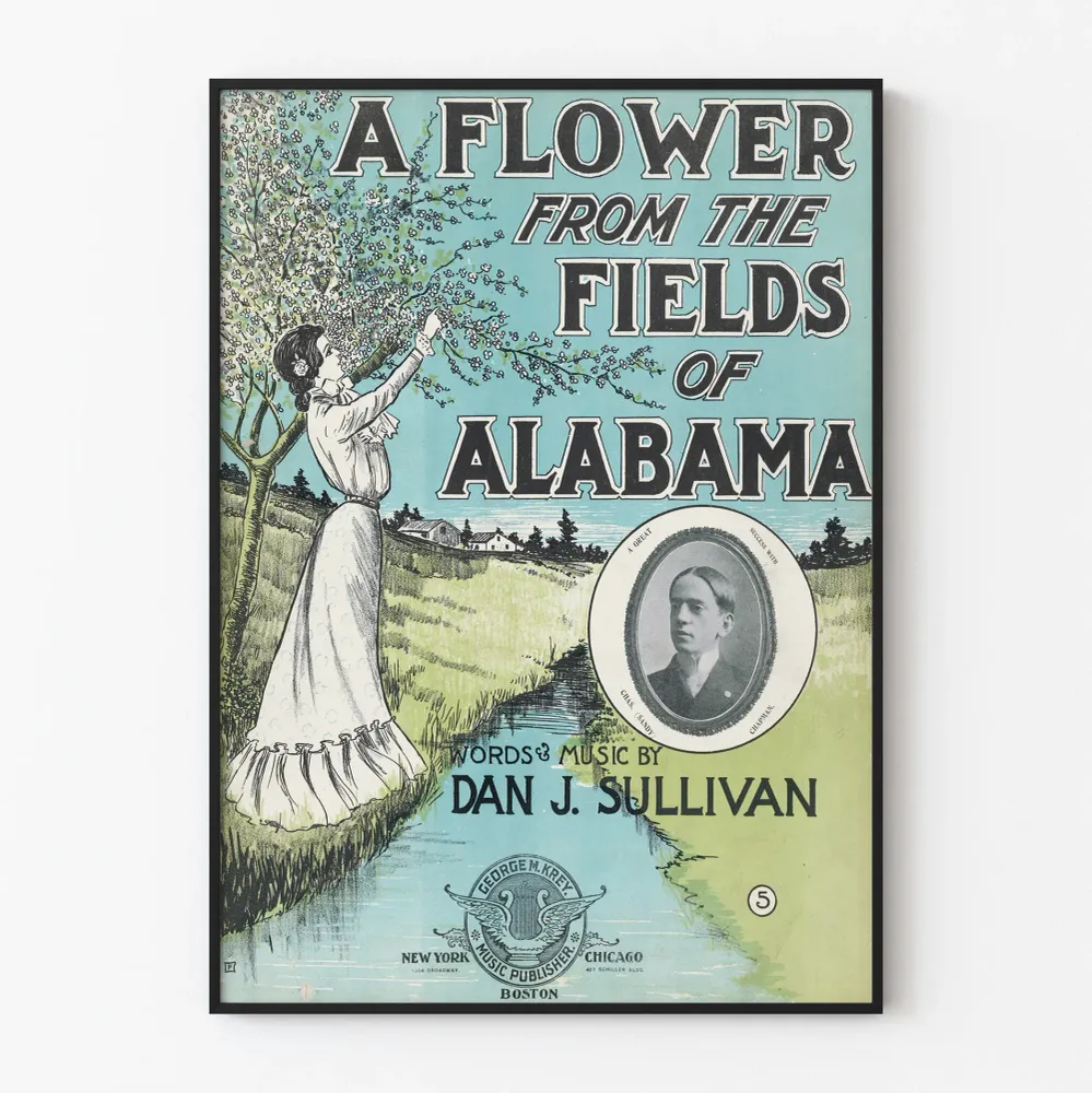 Affiche vintage Flower From Fields Alabama