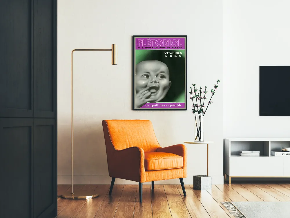 Affiche Vintage Flétobiol Vitamines , D, B, C