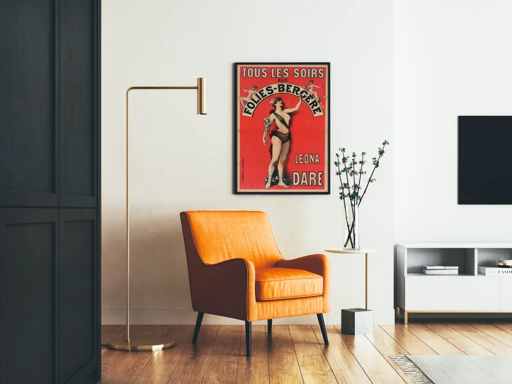 Affiche Vintage Folies Bergère Leona Dare pour Décoration Murale