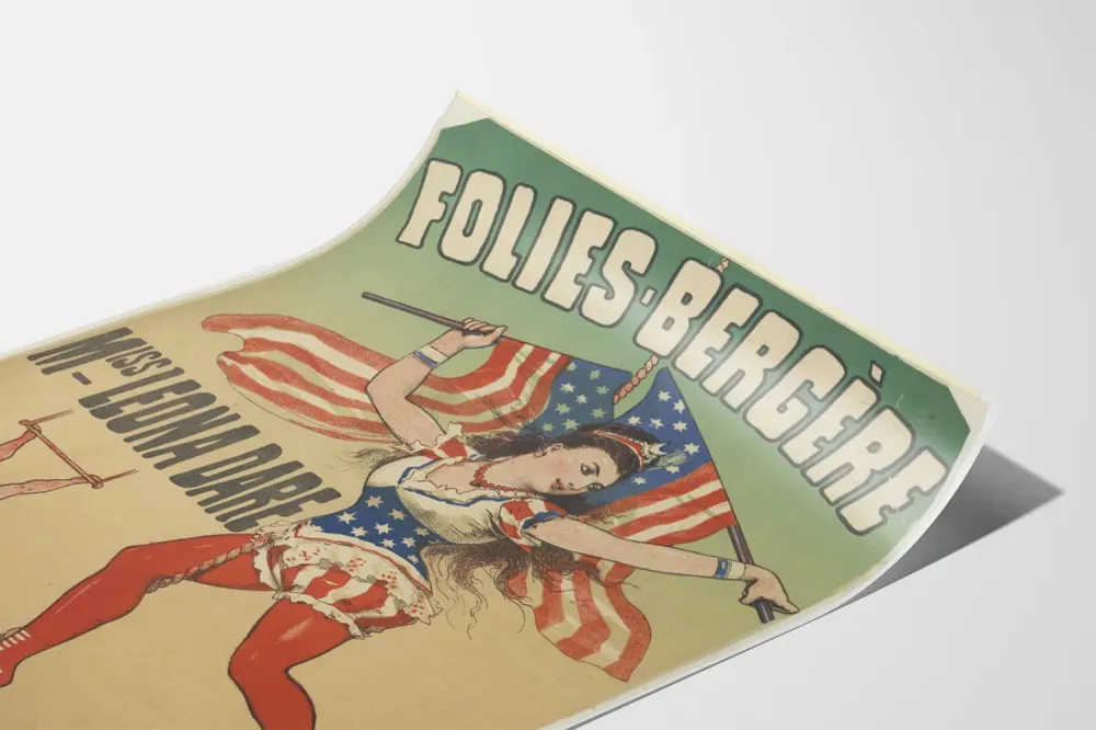 Affiche Vintage Folies Bergère Miss Leona Dare Tous Les Soirs