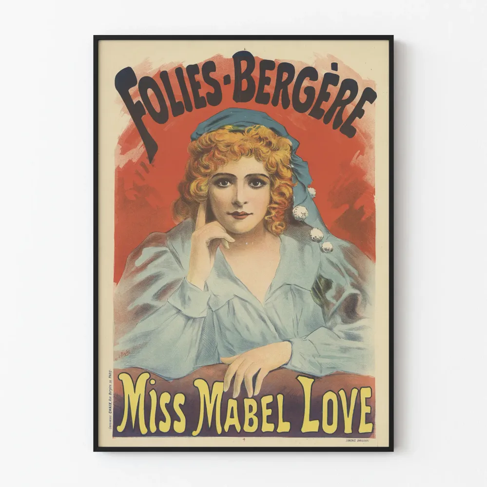 Affiche Vintage Folies Bergère Miss Mabel Love