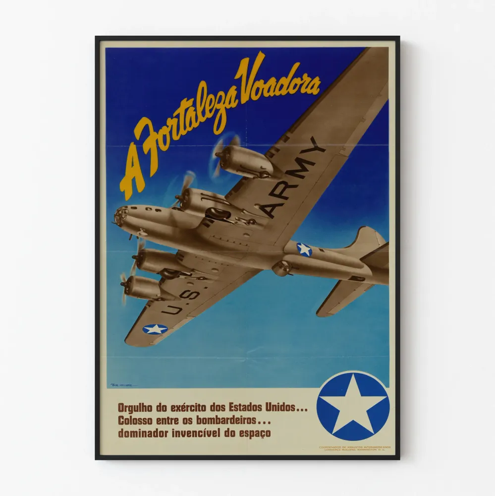 Affiche Vintage Fortaleza Voadora - Décoration Murale Aviation Américaine