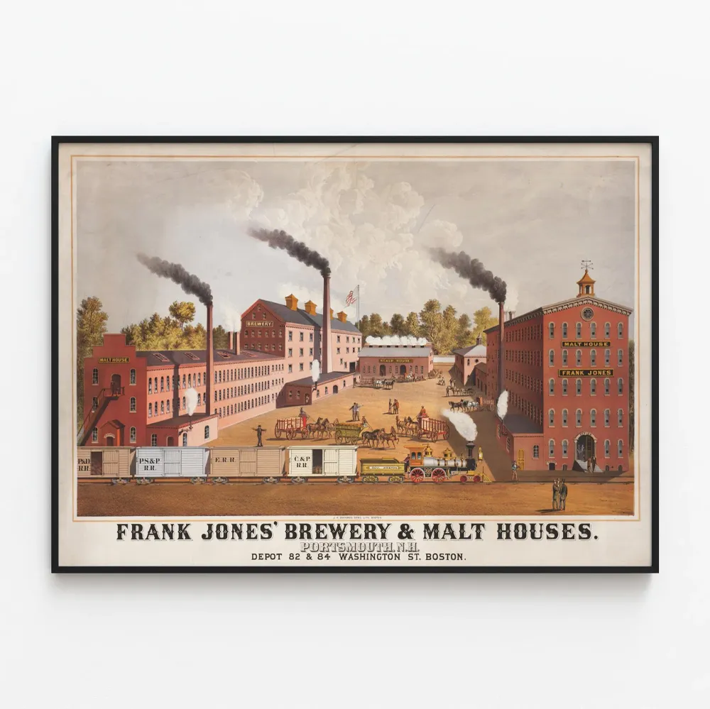 Affiche vintage Frank Jones Brewery & Malt Houses à Portsmouth