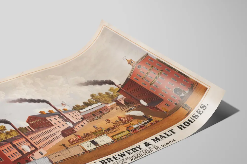 Affiche vintage Frank Jones Brewery & Malt Houses à Portsmouth