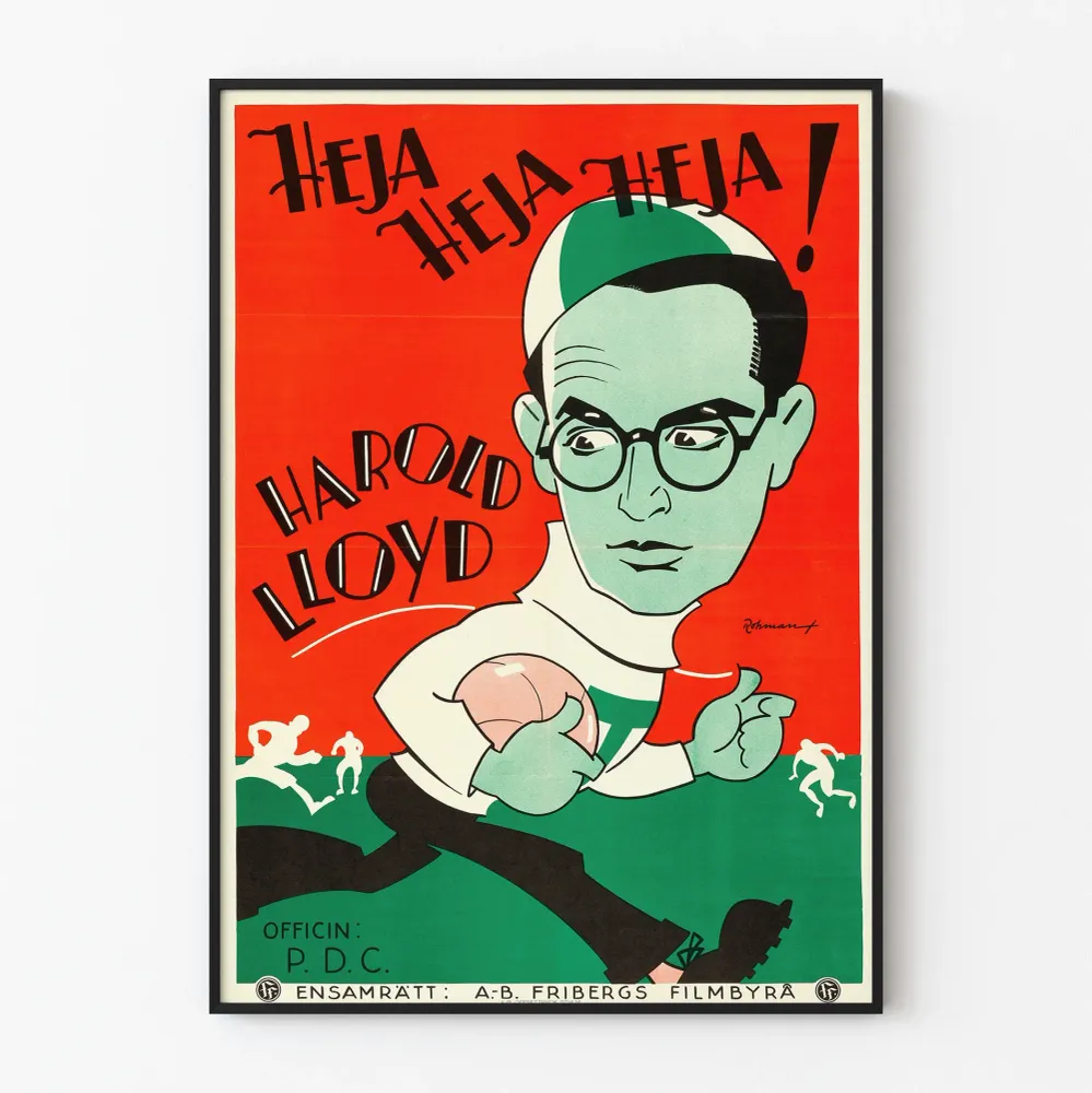 Affiche vintage Freshman avec Harold Lloyd - Décoration murale rétro
