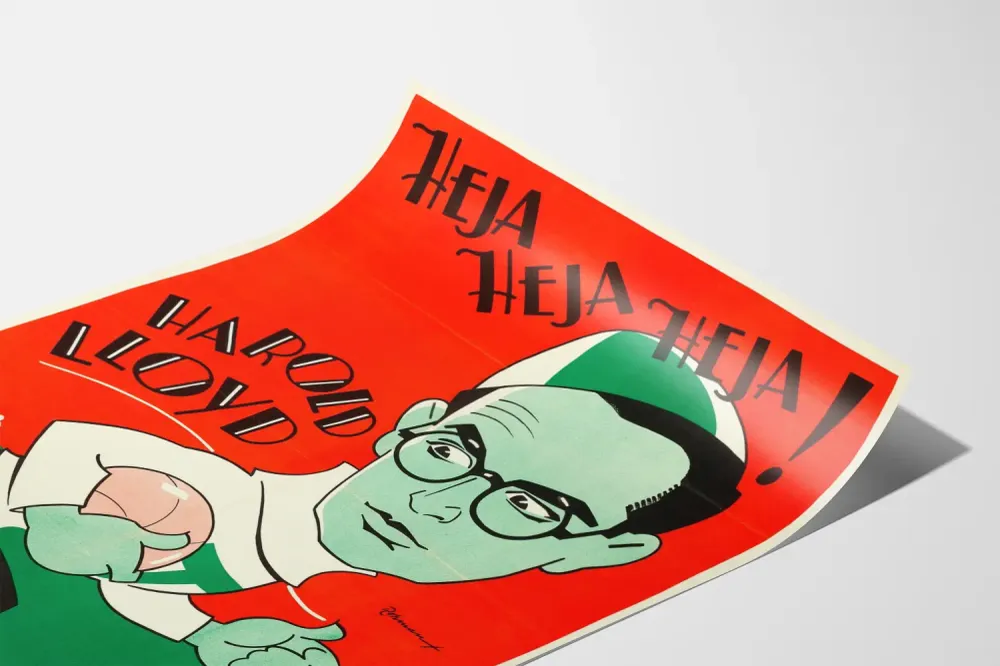 Affiche vintage Freshman avec Harold Lloyd - Décoration murale rétro