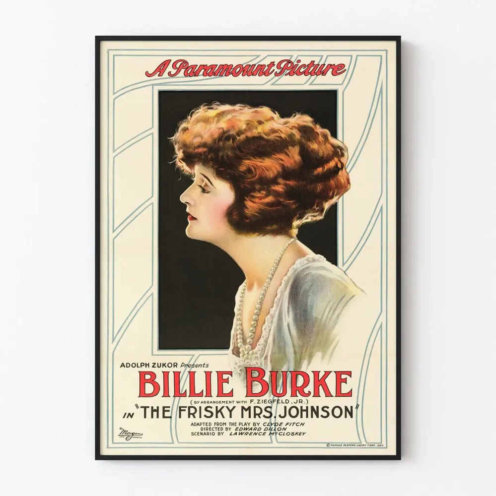 Affiche vintage Frisky Mrs. Johnson avec Billie Burke
