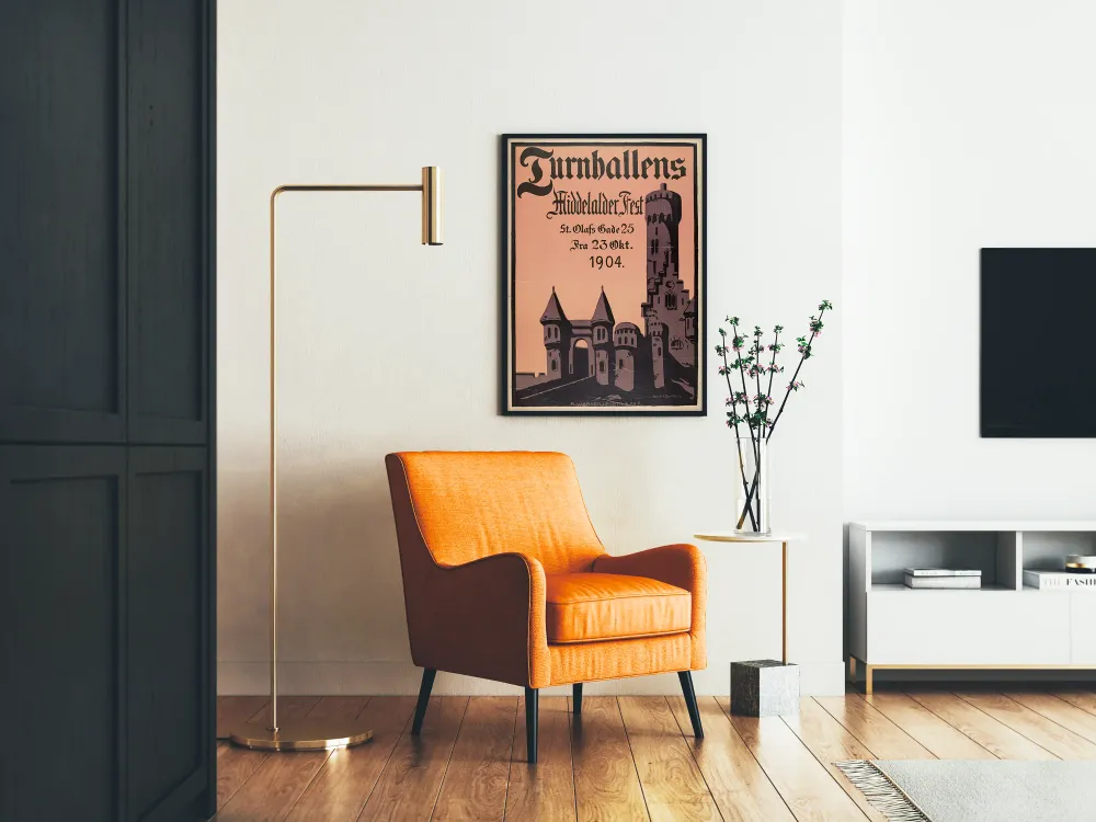 Affiche vintage fête médiévale Turnhallens 1904