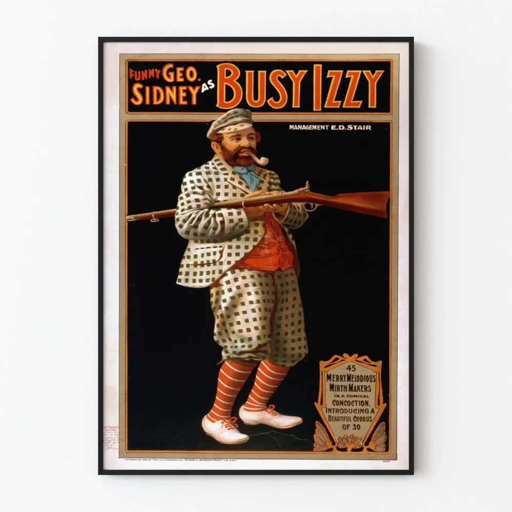 Affiche Vintage Funny Geo Sidney as Busy Izzy - Décoration Murale Rétro