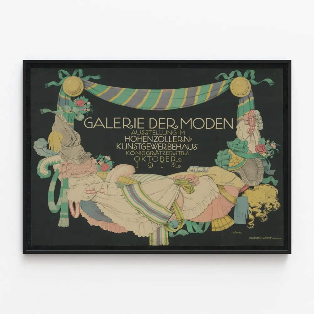 Affiche vintage Galerie der Moden - Décoration murale style rétro 1912