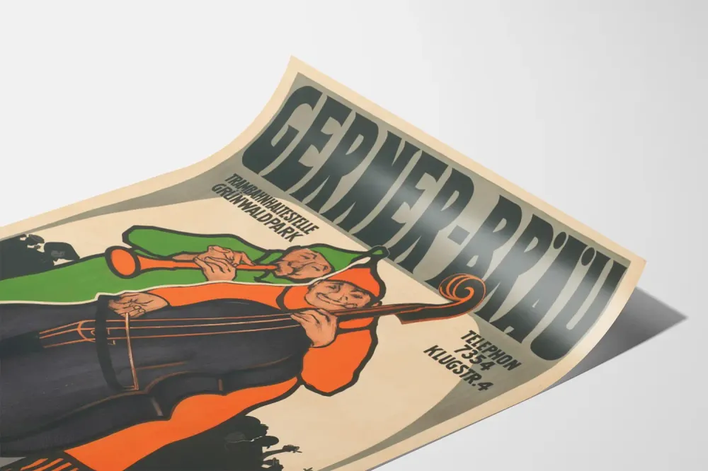 Affiche Vintage Gerner-Bräu Musique et Ambiance Festive