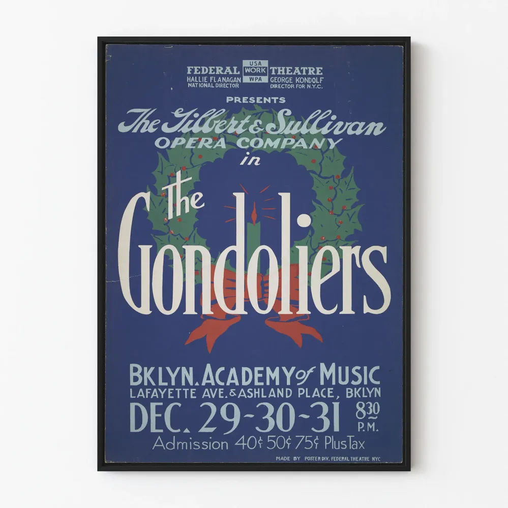 Affiche vintage Gondoliers - Décoration murale théâtre classique