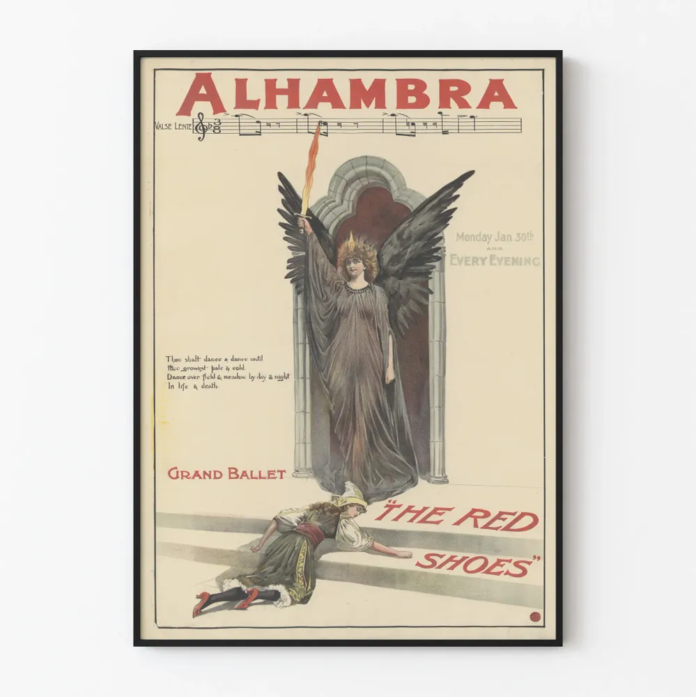 Affiche Vintage Grand Ballet Red Shoes Alhambra