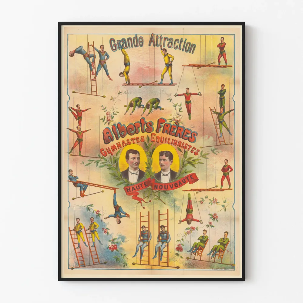 Affiche Vintage Grande Attraction Gymnastes Équilibristes Alberts Frères