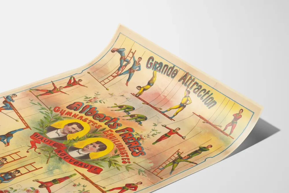 Affiche Vintage Grande Attraction Gymnastes Équilibristes Alberts Frères