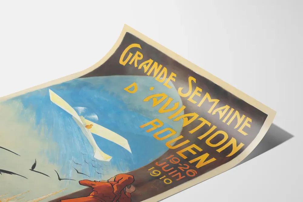 Affiche Vintage Grande Semaine d'Aviation Rouen 1910