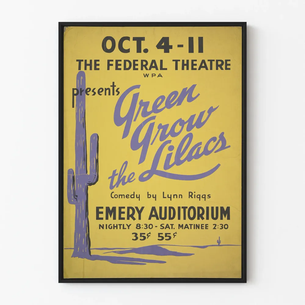 Affiche Vintage Green Grow Lilacs Théâtre Federal