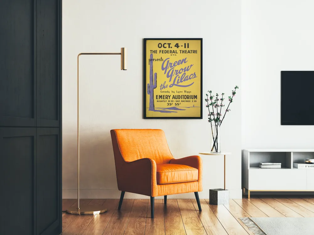 Affiche Vintage Green Grow Lilacs Théâtre Federal