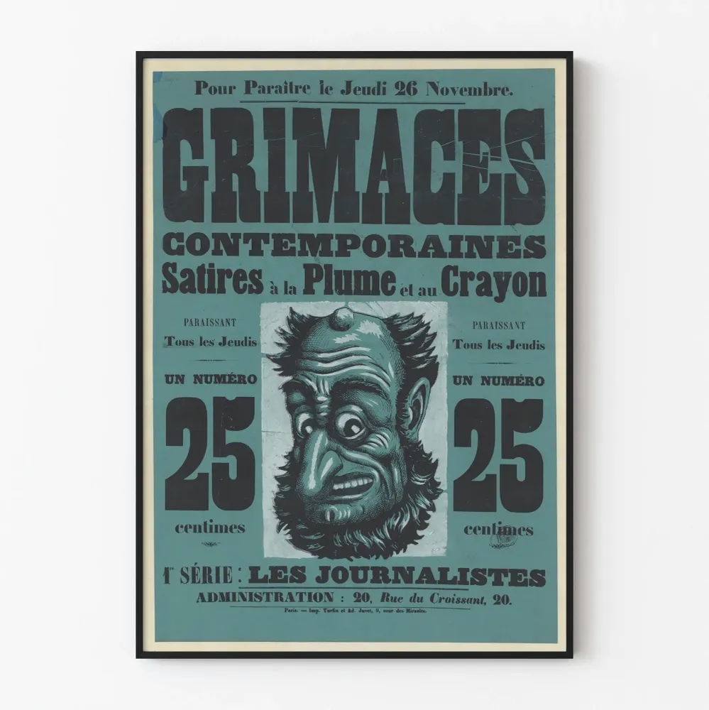 Affiche Vintage Grimaces Contemporaines pour Décoration Murale