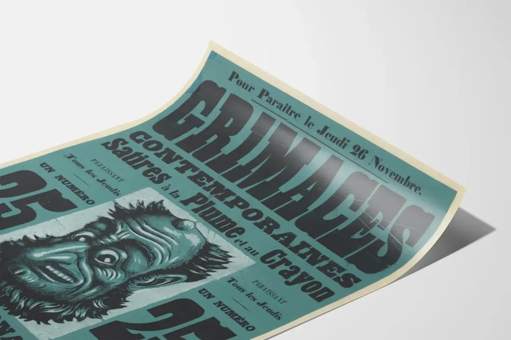 Affiche Vintage Grimaces Contemporaines pour Décoration Murale