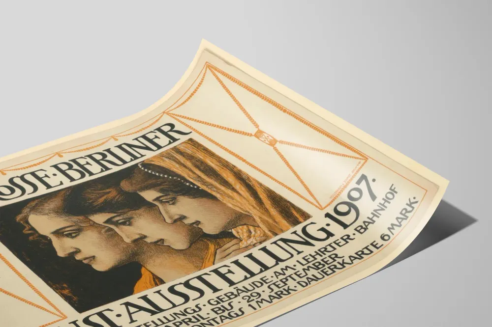 Affiche Vintage Grosse Berliner Kunstausstellung 1907
