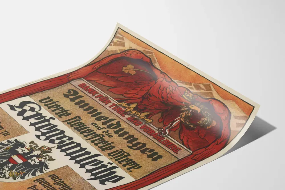 Affiche vintage Guerre autrichienne - Décoration murale historique