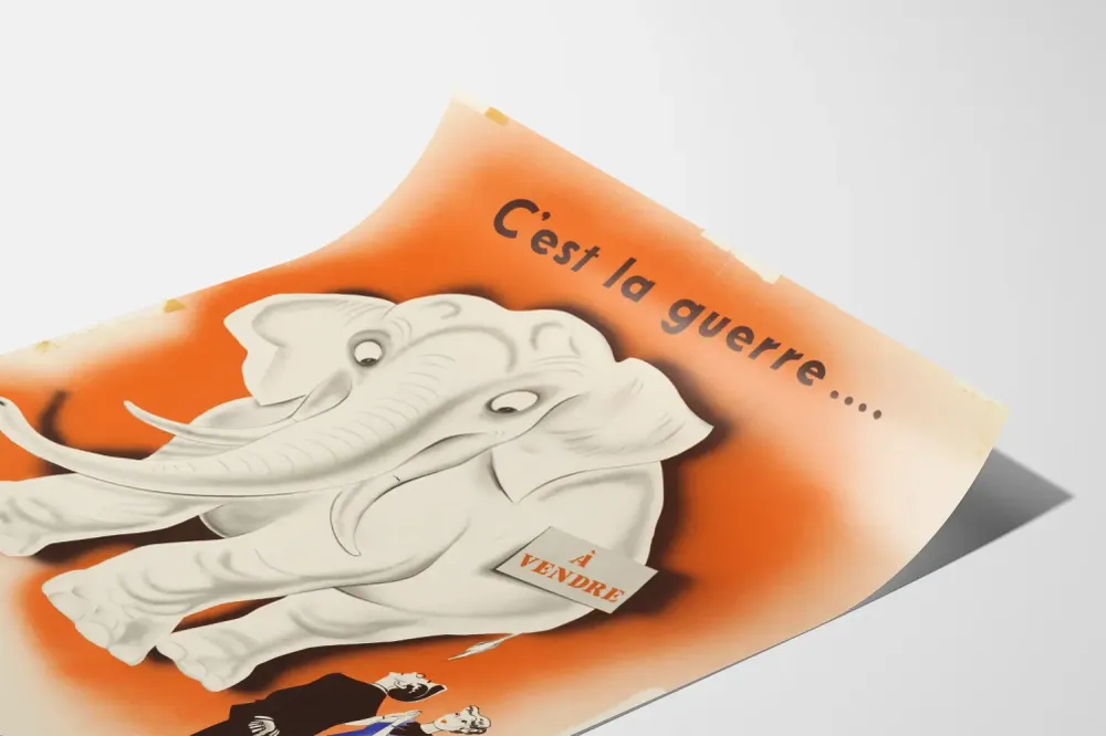 Affiche vintage Guerre et Économie - N'achetez que le nécessaire