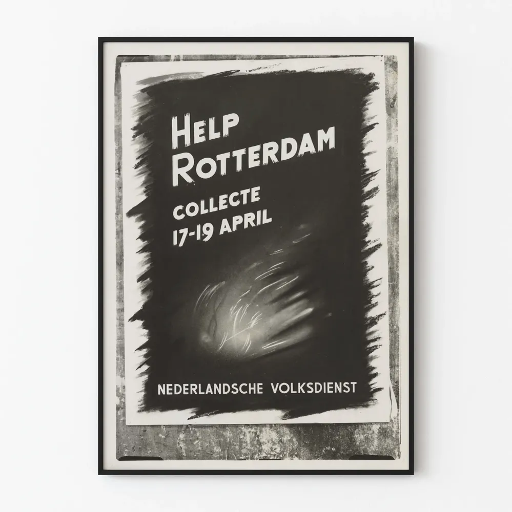 Affiche Vintage Help Rotterdam Collecte 17-19 Avril Dekoration Murale
