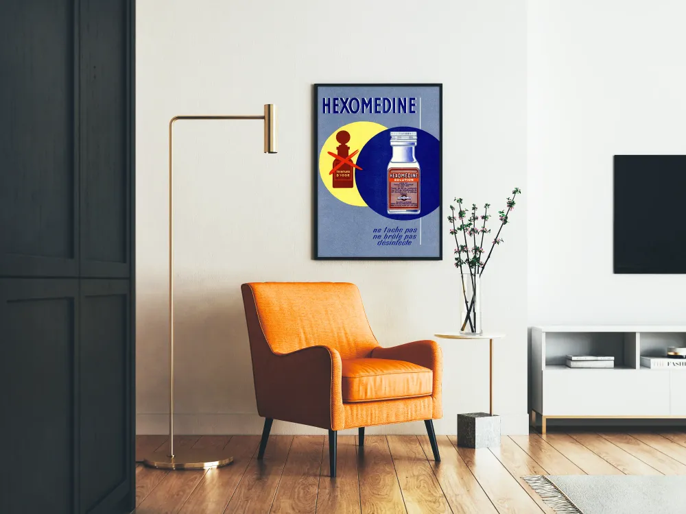 Affiche vintage Hexomedine – Poster déco rétro médical