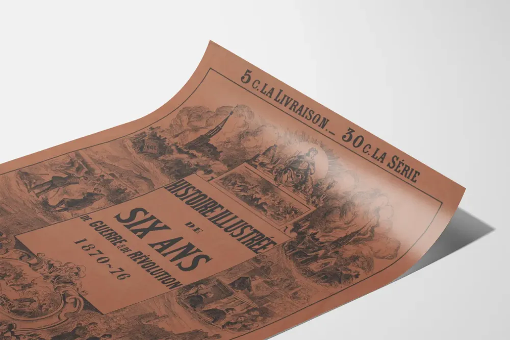Affiche Vintage Histoire Illustrée de Six Ans de Guerre et Révolution 1870-76