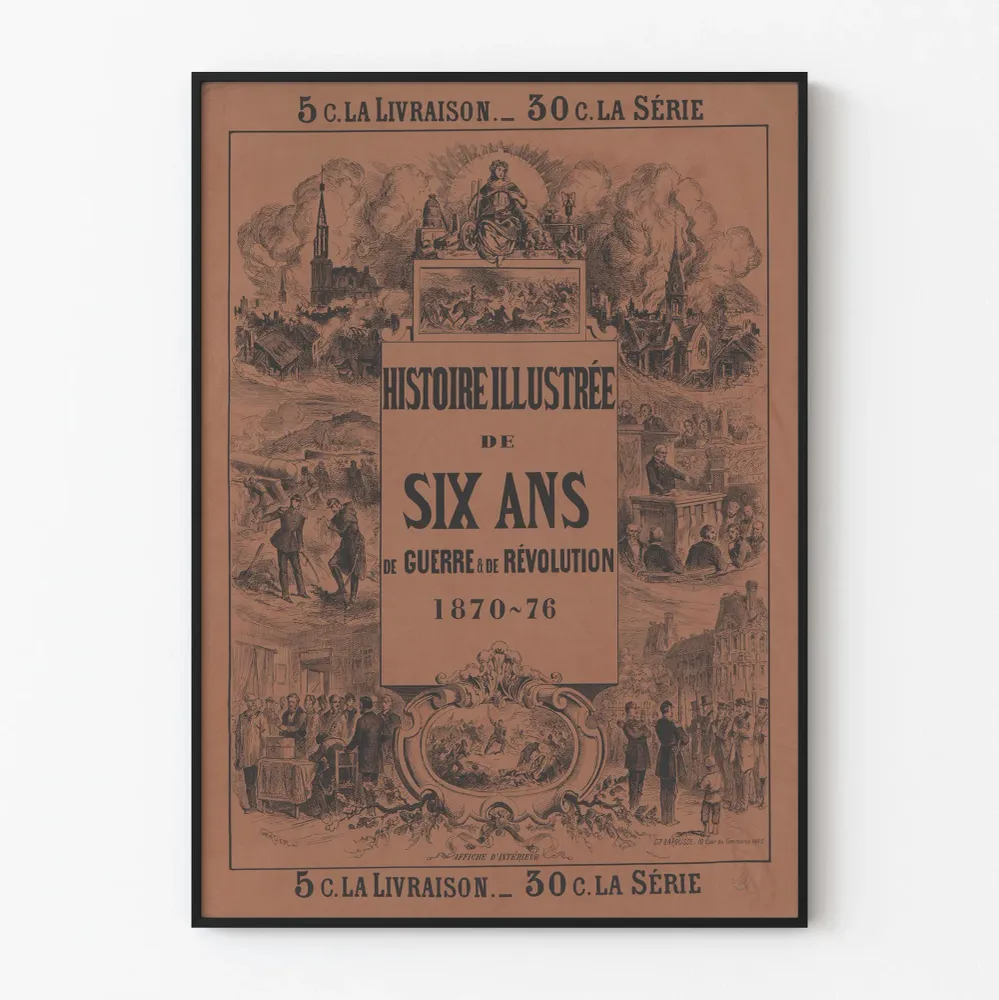 Affiche Vintage Histoire Illustrée de Six Ans de Guerre et Révolution 1870-76