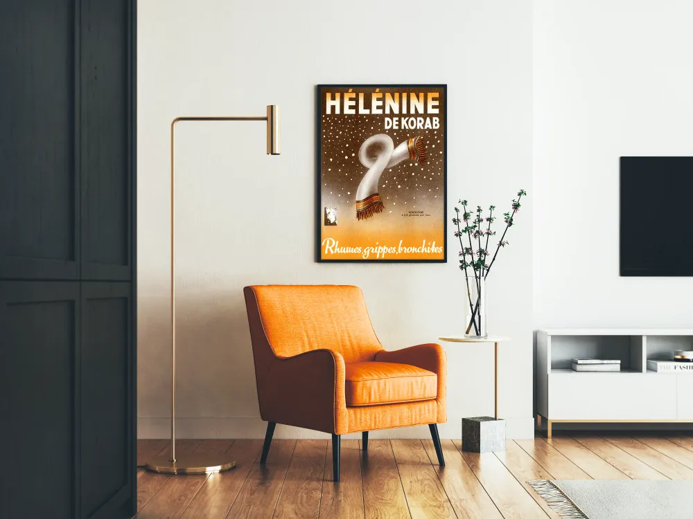 Affiche vintage Hélénine contre rhumes et bronchites