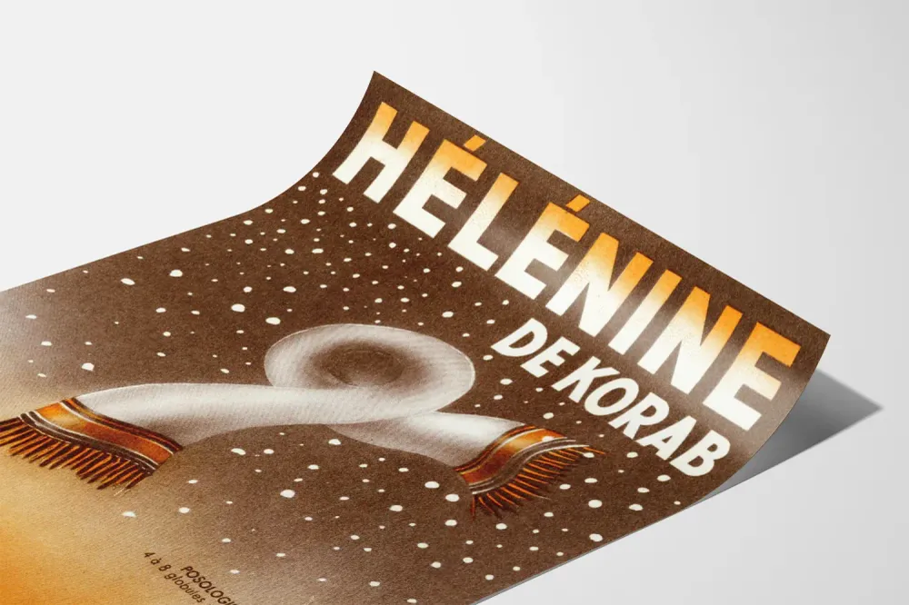Affiche vintage Hélénine contre rhumes et bronchites